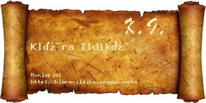 Klára Ildikó névjegykártya